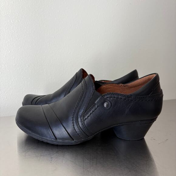 COBB HILL by New Balance Women's 6.5 Laurel Slip Ons Black Leather Heel NWOB - Picture 2 of 11